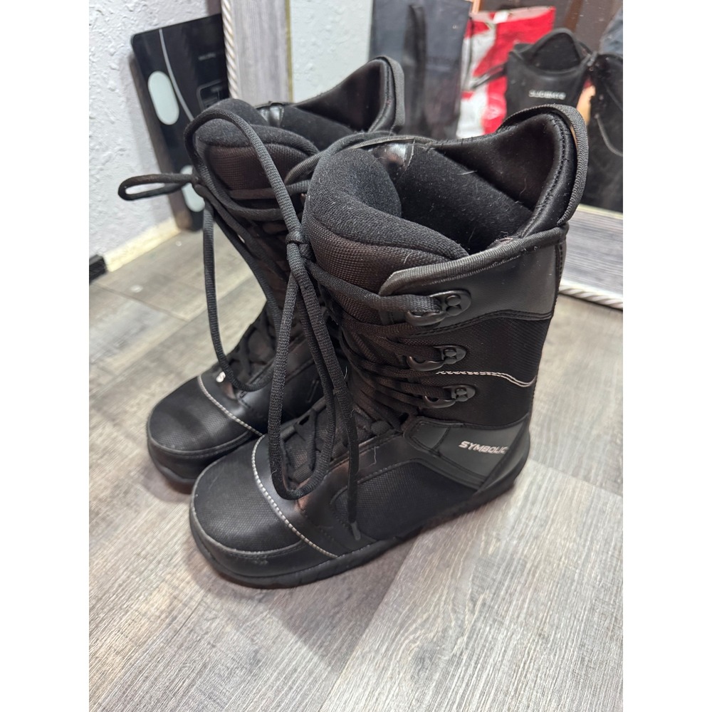 Symbolic Black Snowboard Boots Mens 6 Womens 7 EU 39 Lace Up Winter Sports